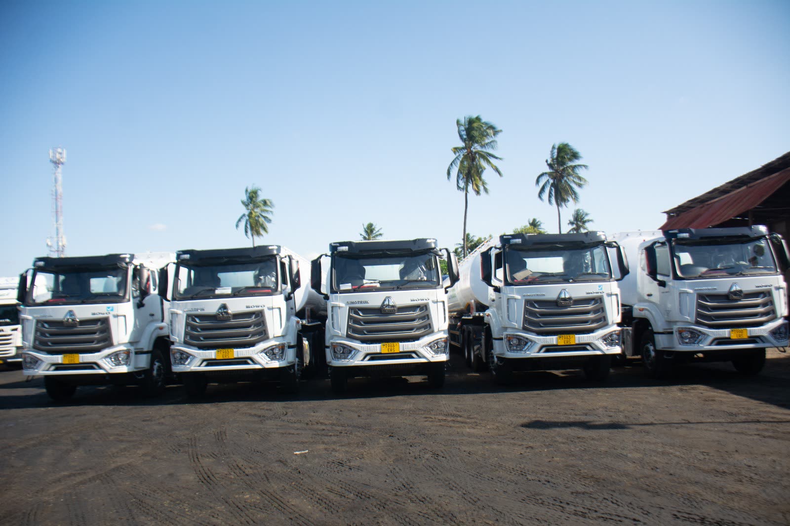 Front view of the Veltra Energy truck fleet