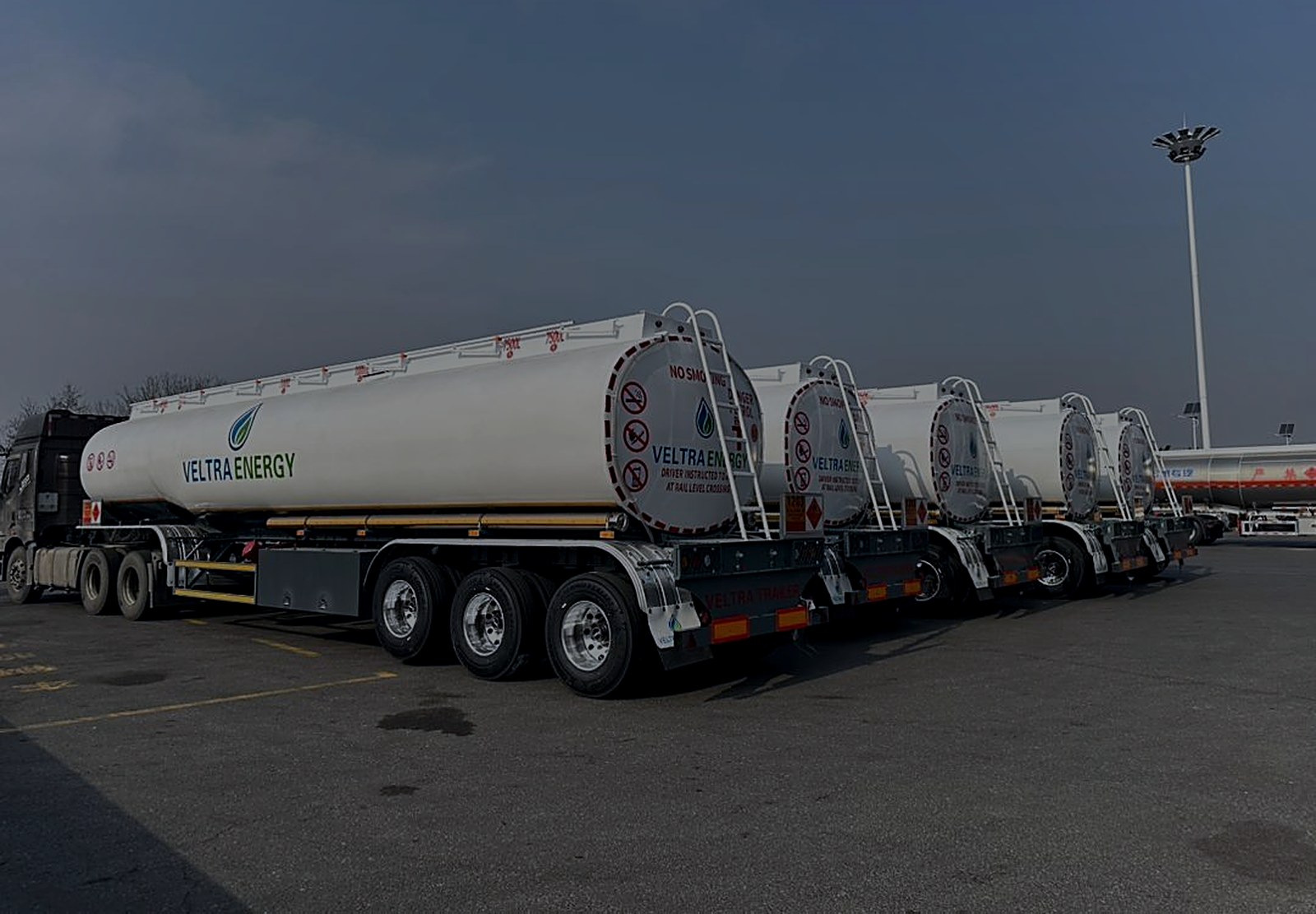 Part of the wider Veltra Energy tanker fleet staged at the yard